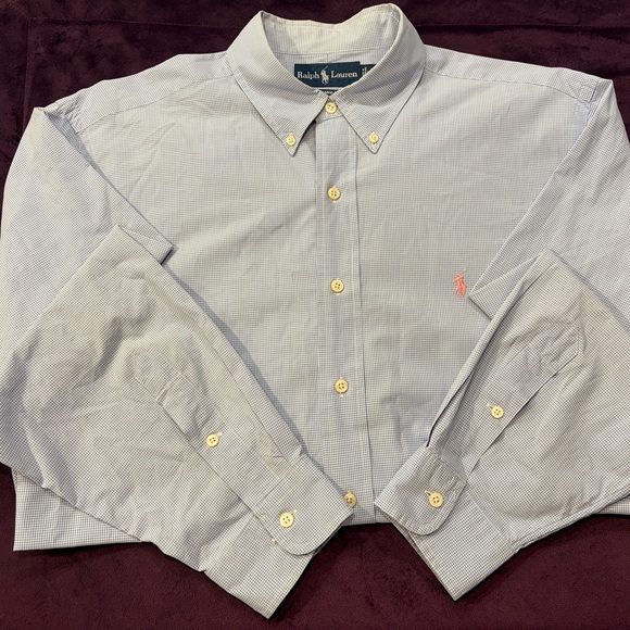 Ralph Lauren Men’s Light Blue Classic Fit Button-Down Shirt 17 - Picture 3 of 10